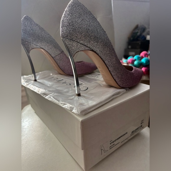 Authentic Casadei Blade Glitter Pink and Silver Heels-Retails for $995 - Picture 4 of 9